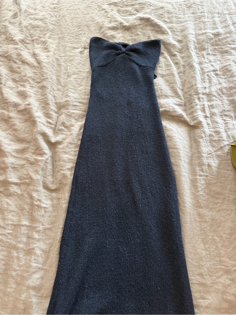 Beginning Boutique Black Strapless Knit Maxi Dress